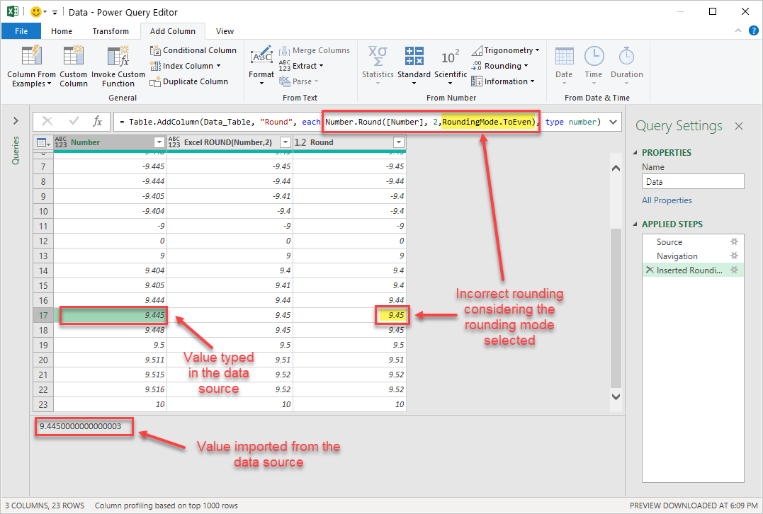 ROUNDING IN POWER QUERY –