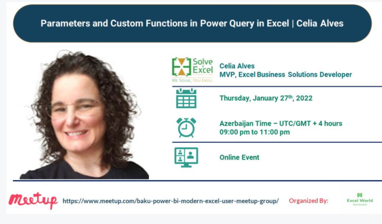 Parameters and Custom Functions in Power Query in Excel | Celia Alves