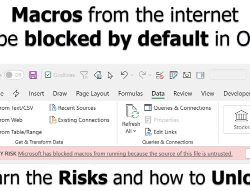 How to unlock VBA macros from files received from the internet